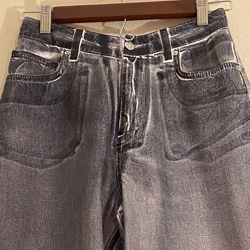 Zara Gray and Black Wide Leg Women's Jeans, Size 0 - Picture 3 of 8